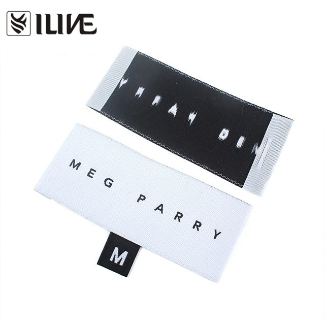 Custom End Folded Textile Neck Woven Tags Labels For Clothing