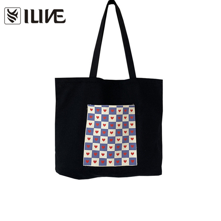  Heart Printed Cotton Bag